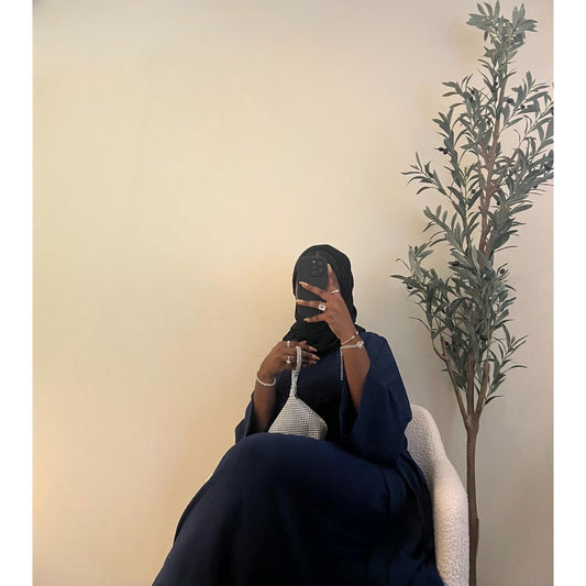 Hawa 2 Piece Abaya Set - Navy